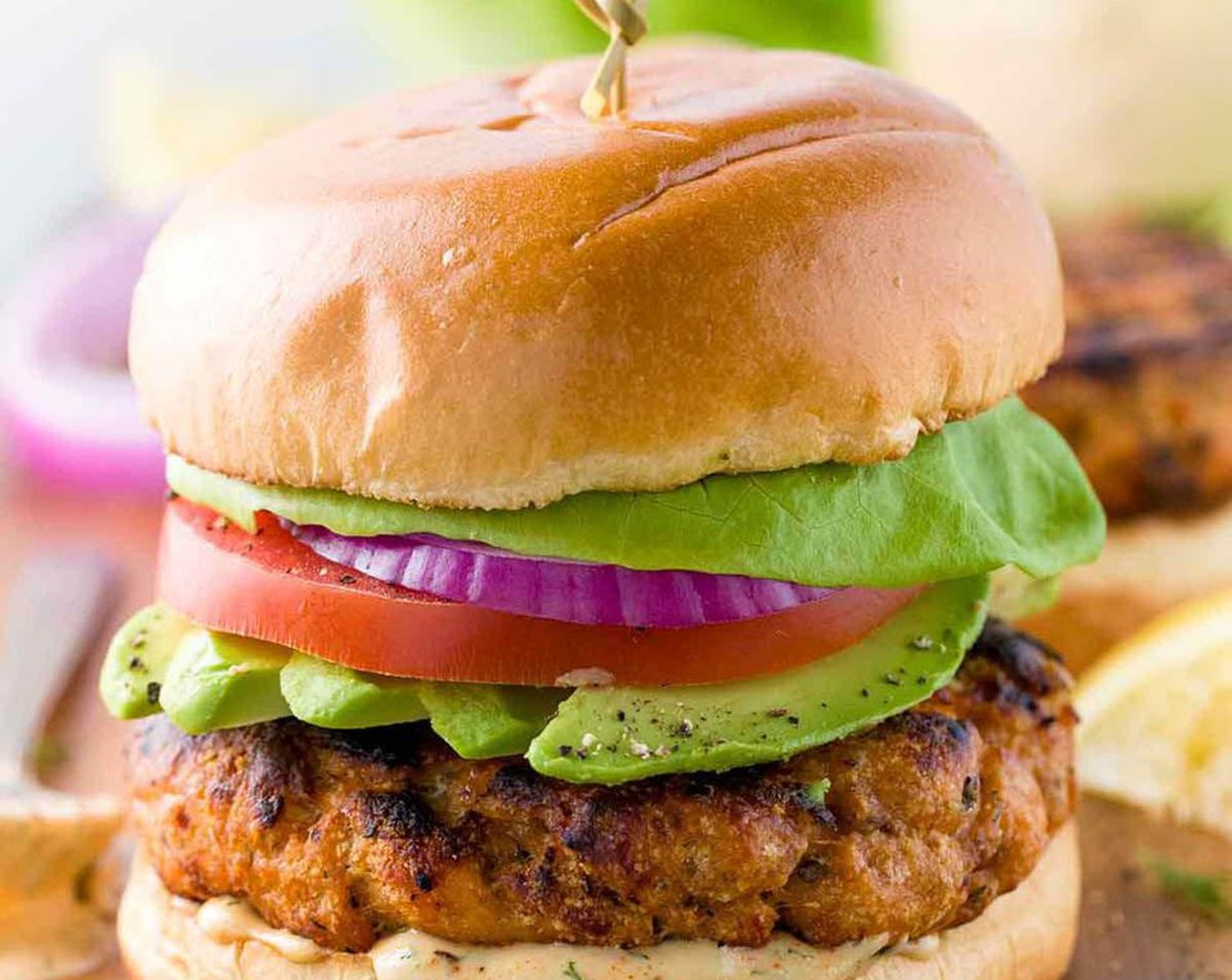 Salmon Burgers with Lemon Dill Sauce