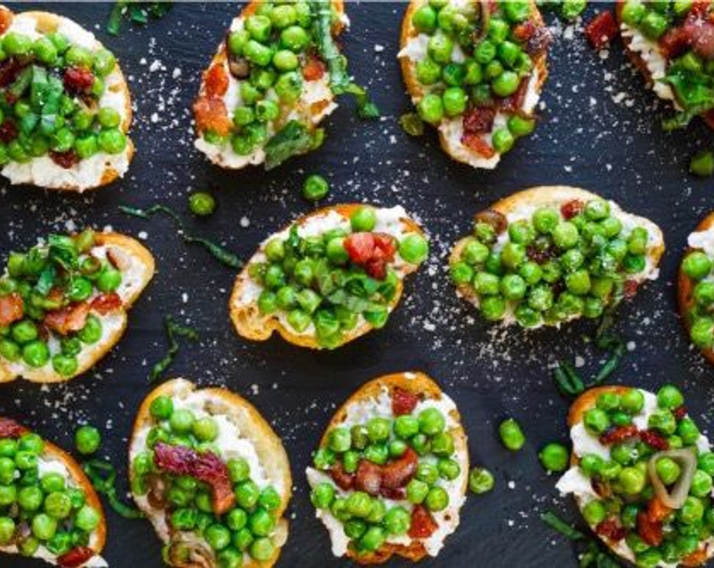 step 13 Sprinkle the Parmesan Cheese (1/4 cup) and Fresh Basil Leaves (6) over each crostini.