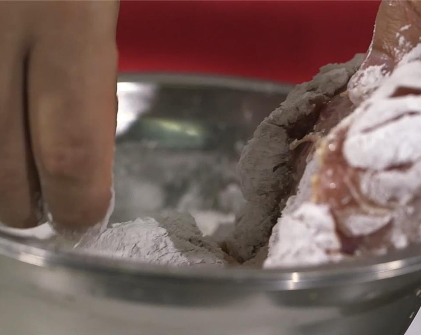 step 3 In a mixing bowl, add the All-Purpose Flour (1 cup), Baking Powder (1 tsp), Salt (to taste) and Ground Black Pepper (to taste) and mix. Coat the chicken thighs in the flour mixture.