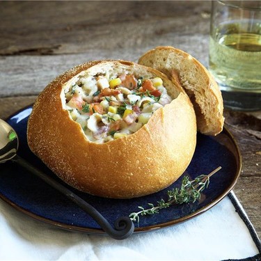 New England Clam Chowder with Sourdough Bowls Recipe | SideChef