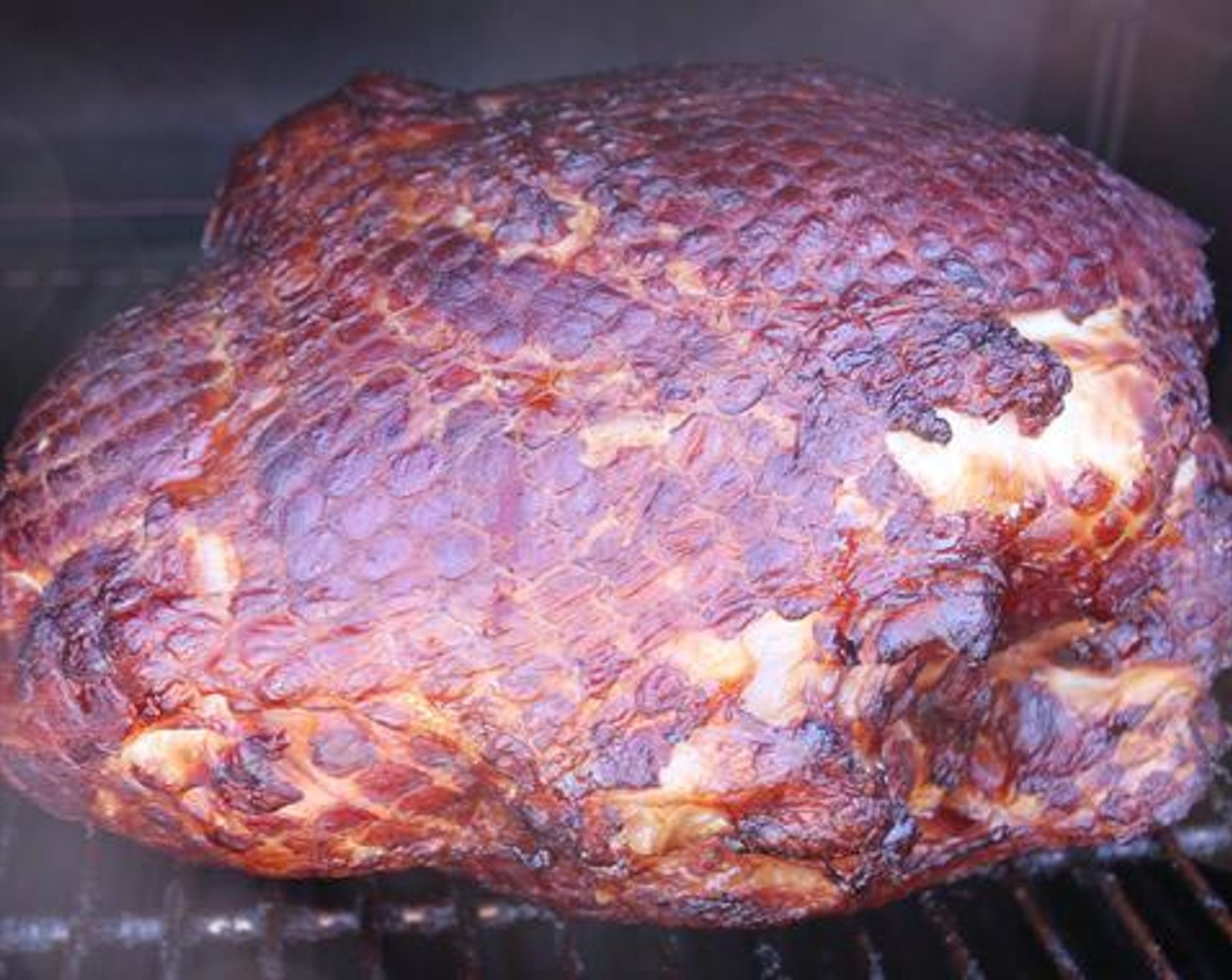 step 2 Remove Smoked Ham (18 lb) from package and place directly on smoker rack.