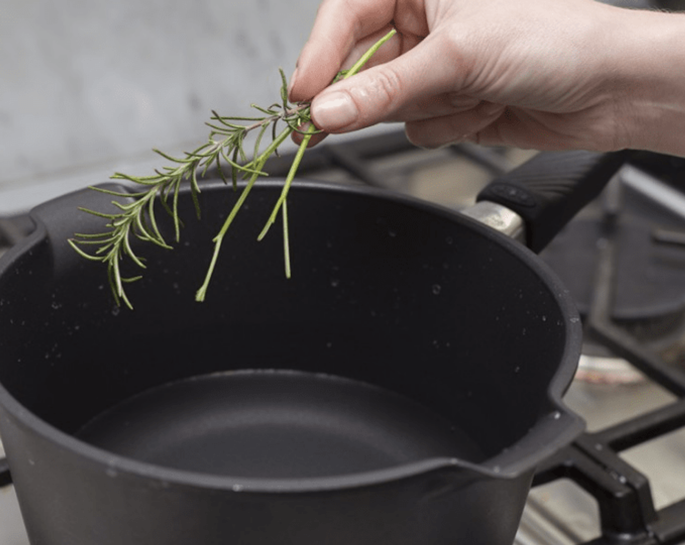 step 1 In a saucepan combine Water (3 cups) and Kosher Salt (1/2 tsp), and place over high heat.