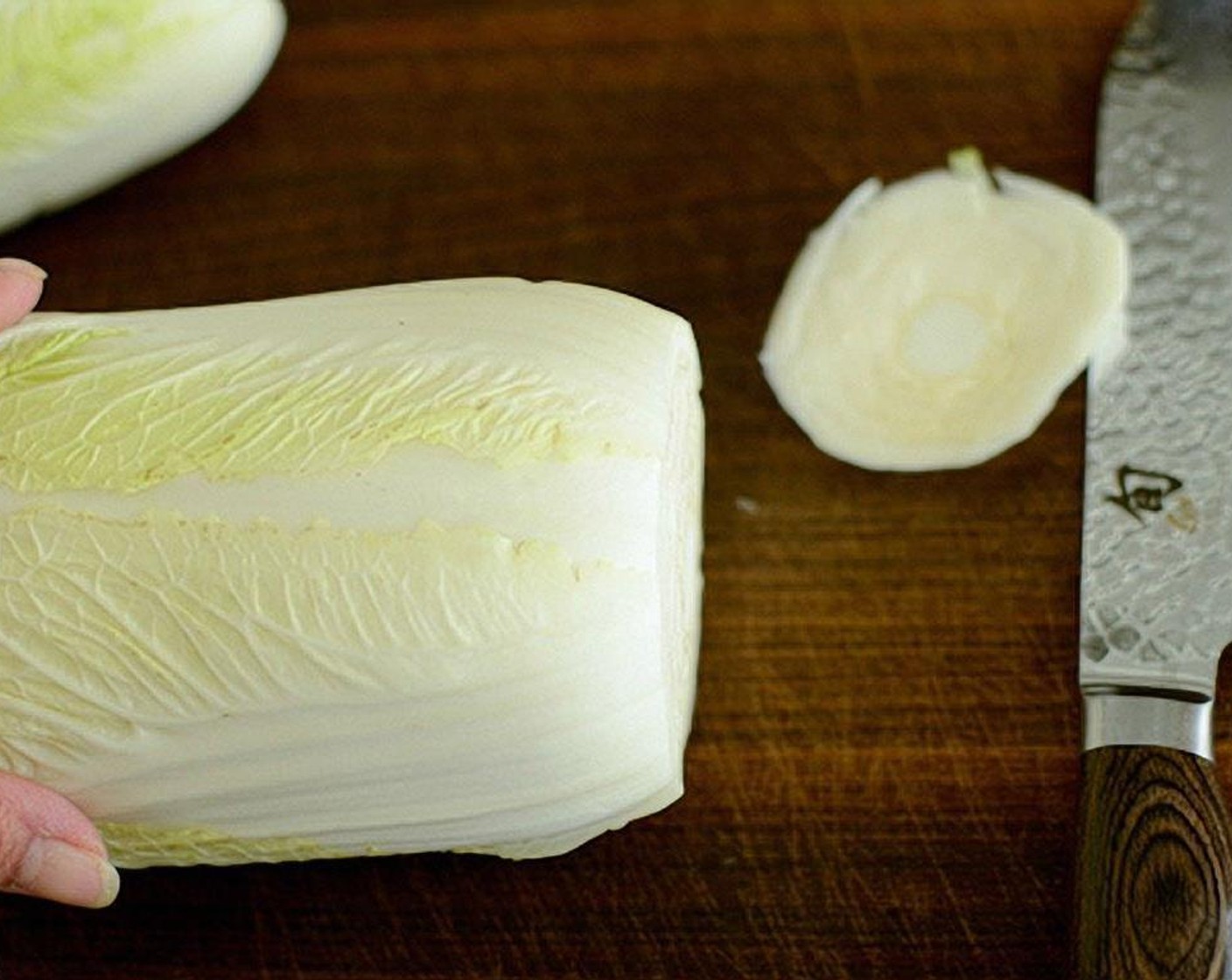 step 1 Cut off the stem of the Napa Cabbage (15 cups).