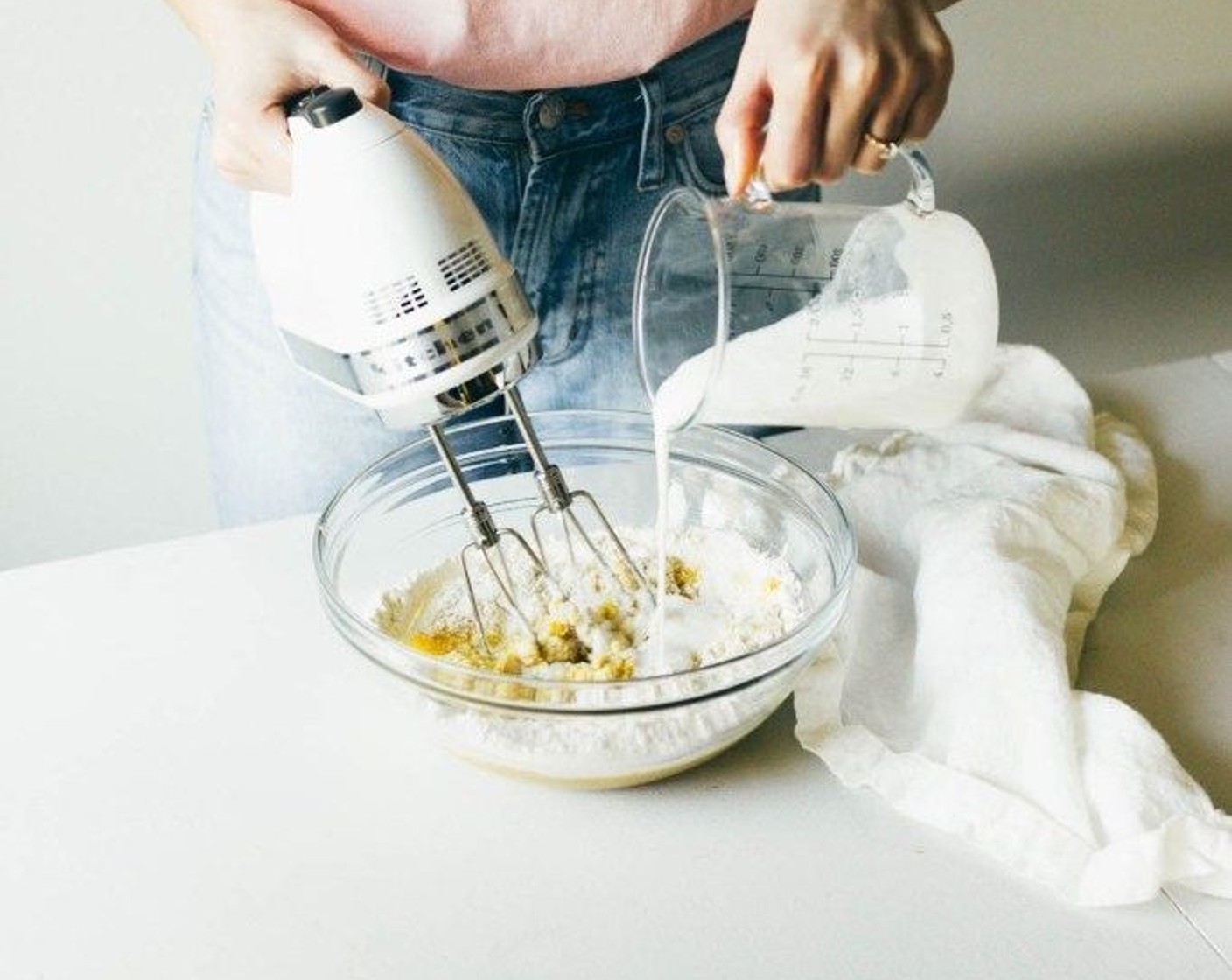 step 4 In a separate bowl, sift the All-Purpose Flour (2 1/2 cups), Salt (1 tsp), and Baking Soda (1 Tbsp) together. Add the dry ingredients and Buttermilk (1 1/4 cups) to the butter mixture in three additions, starting and ending with the dry ingredients.