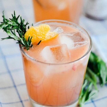 Grapefruit Bourbon Cocktail with Basil Syrup Recipe | SideChef