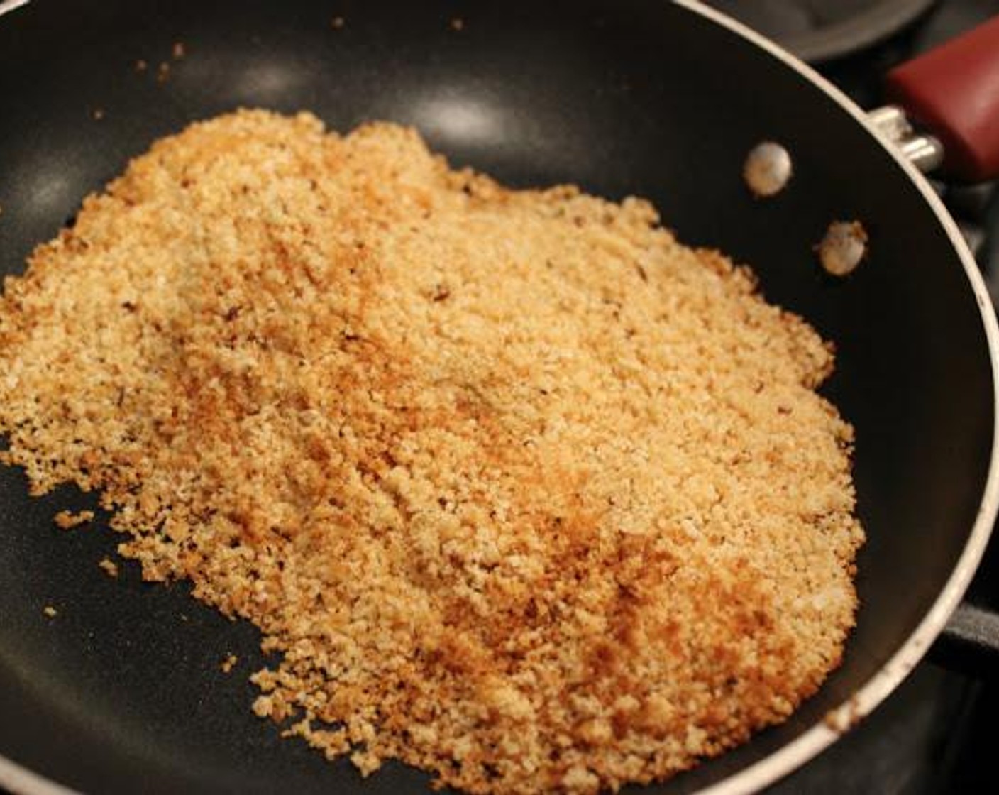 step 2 In a small skillet, heat Olive Oil (1 Tbsp). Add cracker mixture and toast lightly over medium heat. Set aside.