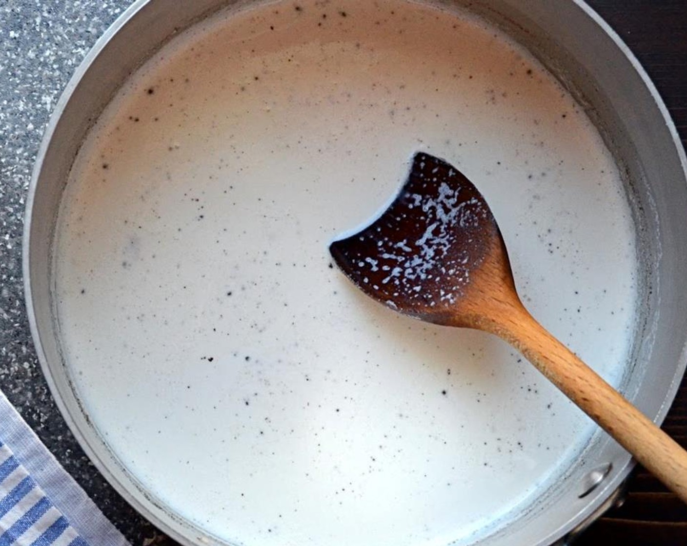 step 3 Bring Half and Half (1 1/2 cups) to a simmer in a heavy medium saucepan.