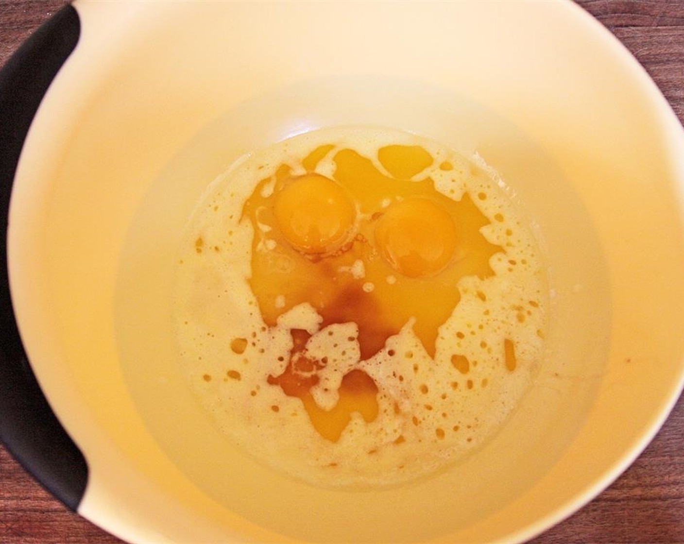 step 5 In a separate bowl, combine Eggs (2), Butter (1 cup), Grapeseed Oil (1/2 cup), and Vanilla Extract (1 1/4 tsp).