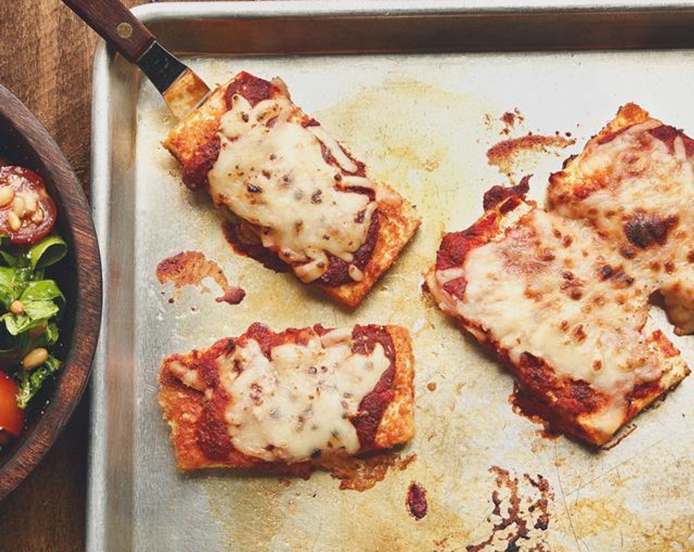 Tofu Parmigiana with Arugula Salad