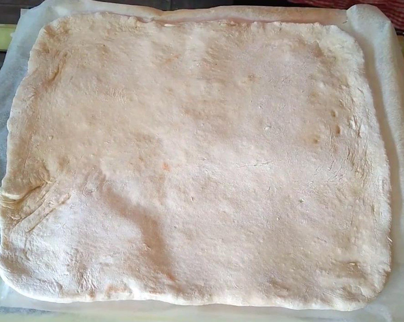 step 7 When the dough is fully combined and elastic, set it in a tray and bake it in the preheated oven for 2-3 min.
