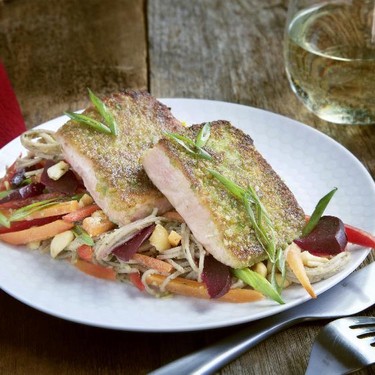 Wasabi Pea Crusted Salmon Recipe | SideChef