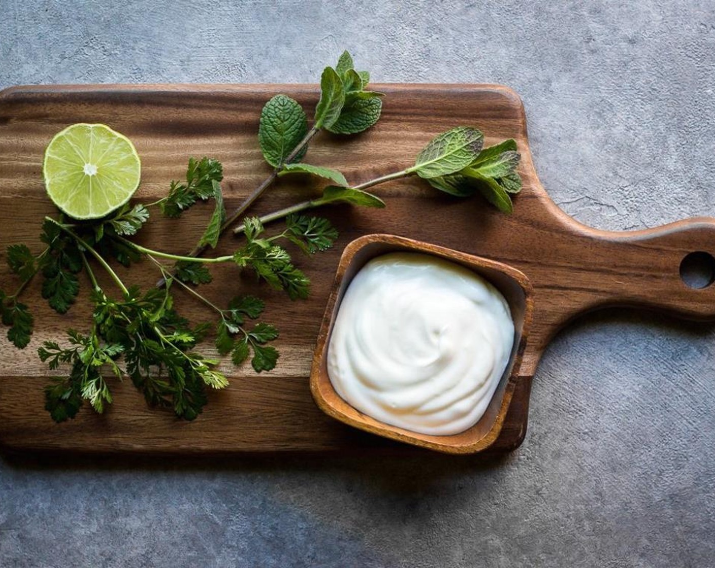 step 9 While the fritters fry, you can make the yogurt sauce, Greek Yogurt (1 cup), Fresh Cilantro (1 Tbsp), chopped Fresh Mint (1 tsp), Fine Salt (1 pinch) and Lime (1/2) in a small bowl until well combined, reserve.