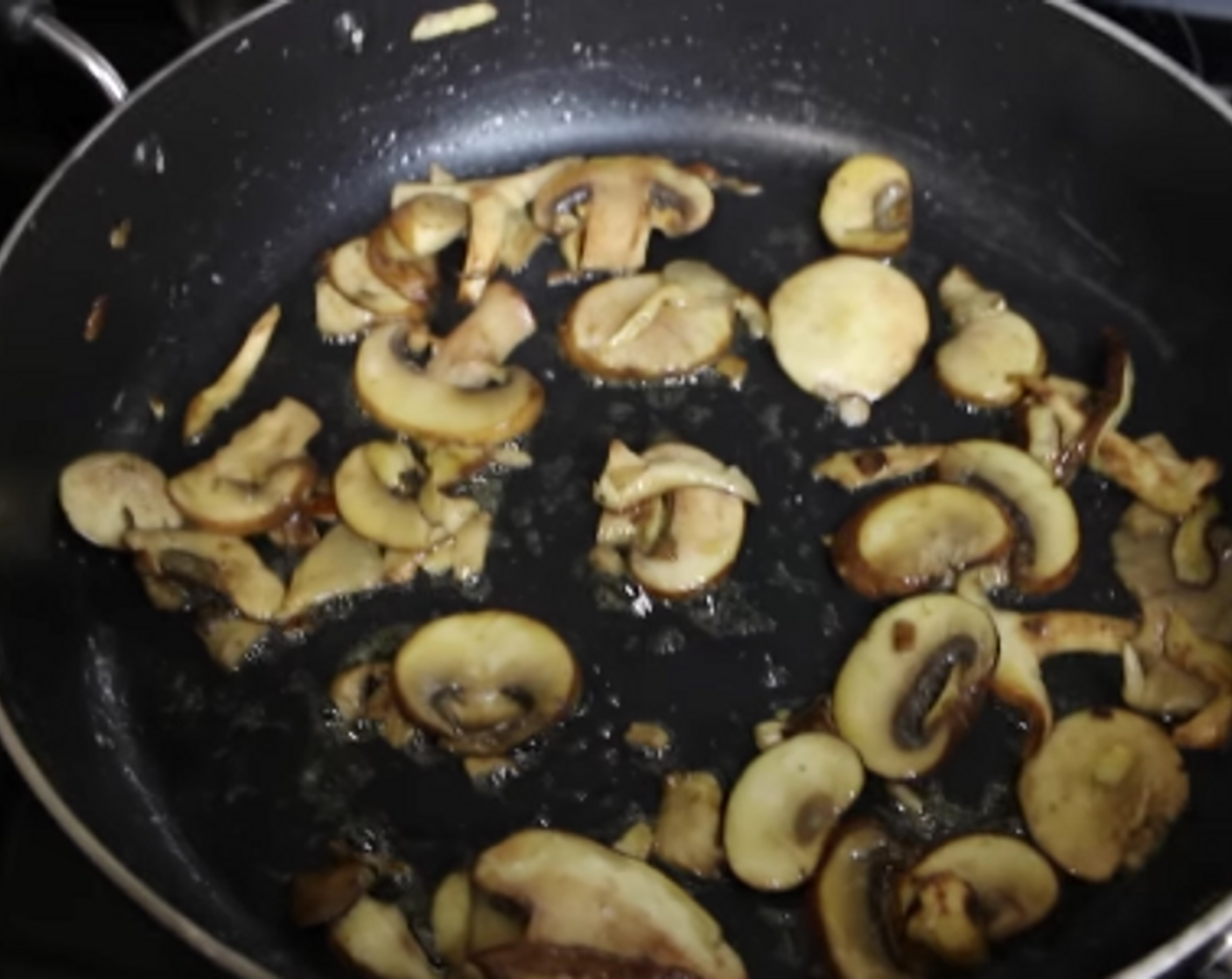 step 4 Sauté the Mushrooms (2 1/4 cups) in Olive Oil (1 Tbsp) for 3 minutes and add Fresh Baby Spinach (2 cups). Cook the spinach just until wilted.