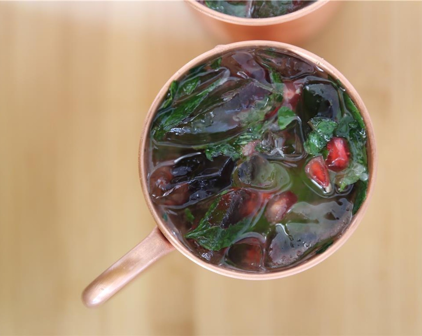 step 3 Pour into mugs or glasses and top with Ginger Ale (to taste). Garnish with more mint and Pomegranate Seeds (to taste). Enjoy!
