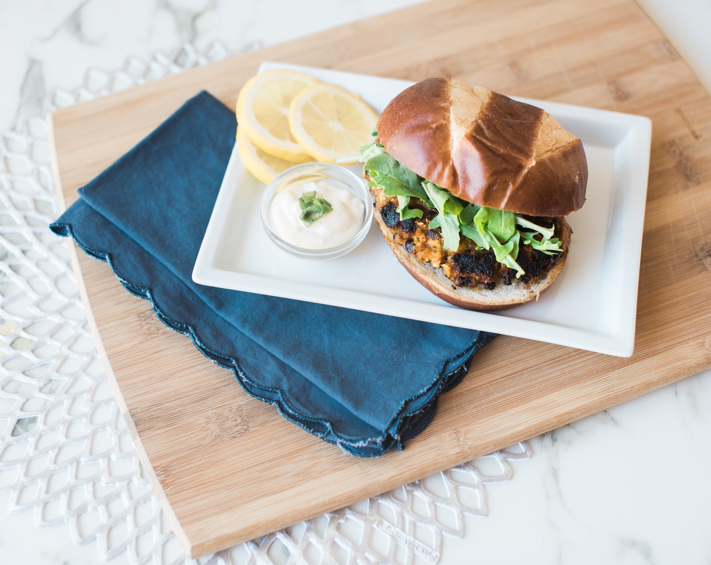 Sweet Potato Black Bean Burgers with Aioli Dipping Sauce