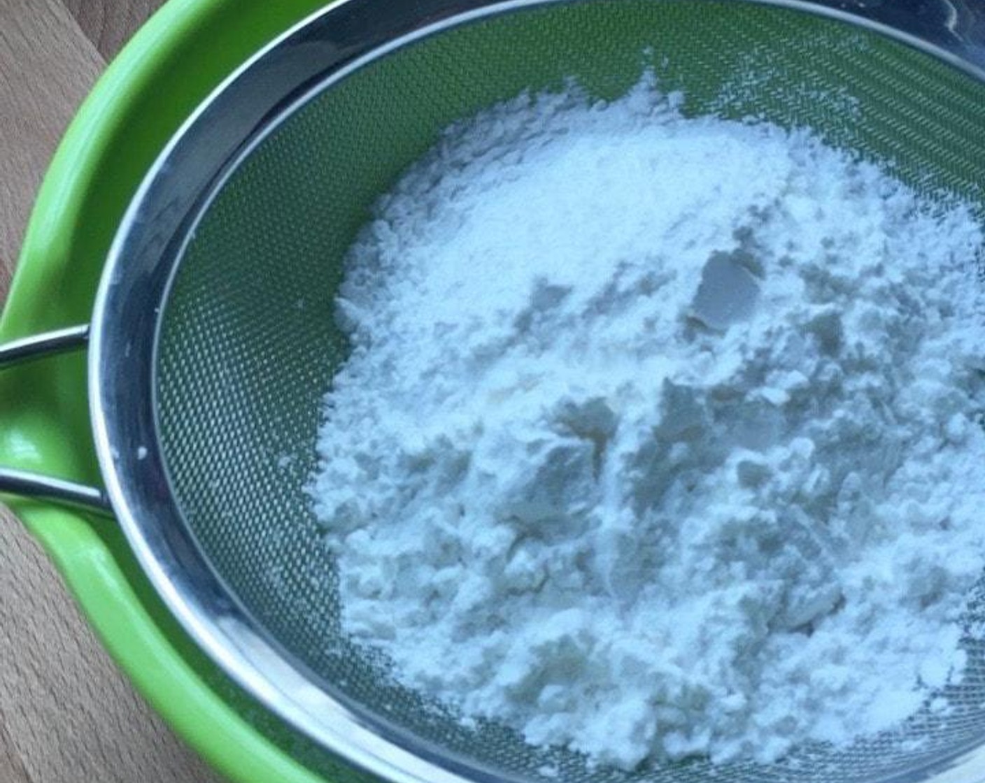 step 1 First, sift All-Purpose Flour (1/3 cup), Rice Flour (1/3 cup) and Corn Starch (3 1/2 Tbsp) into a mixing bowl. Then add in Salt (1/4 tsp).
