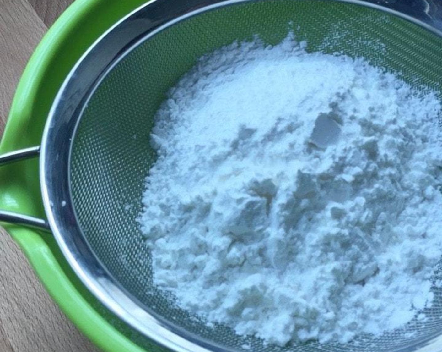 step 1 First, sift All-Purpose Flour (1/3 cup), Rice Flour (1/3 cup) and Corn Starch (3 2/3 Tbsp) into a mixing bowl. Then add in Salt (1/4 tsp).