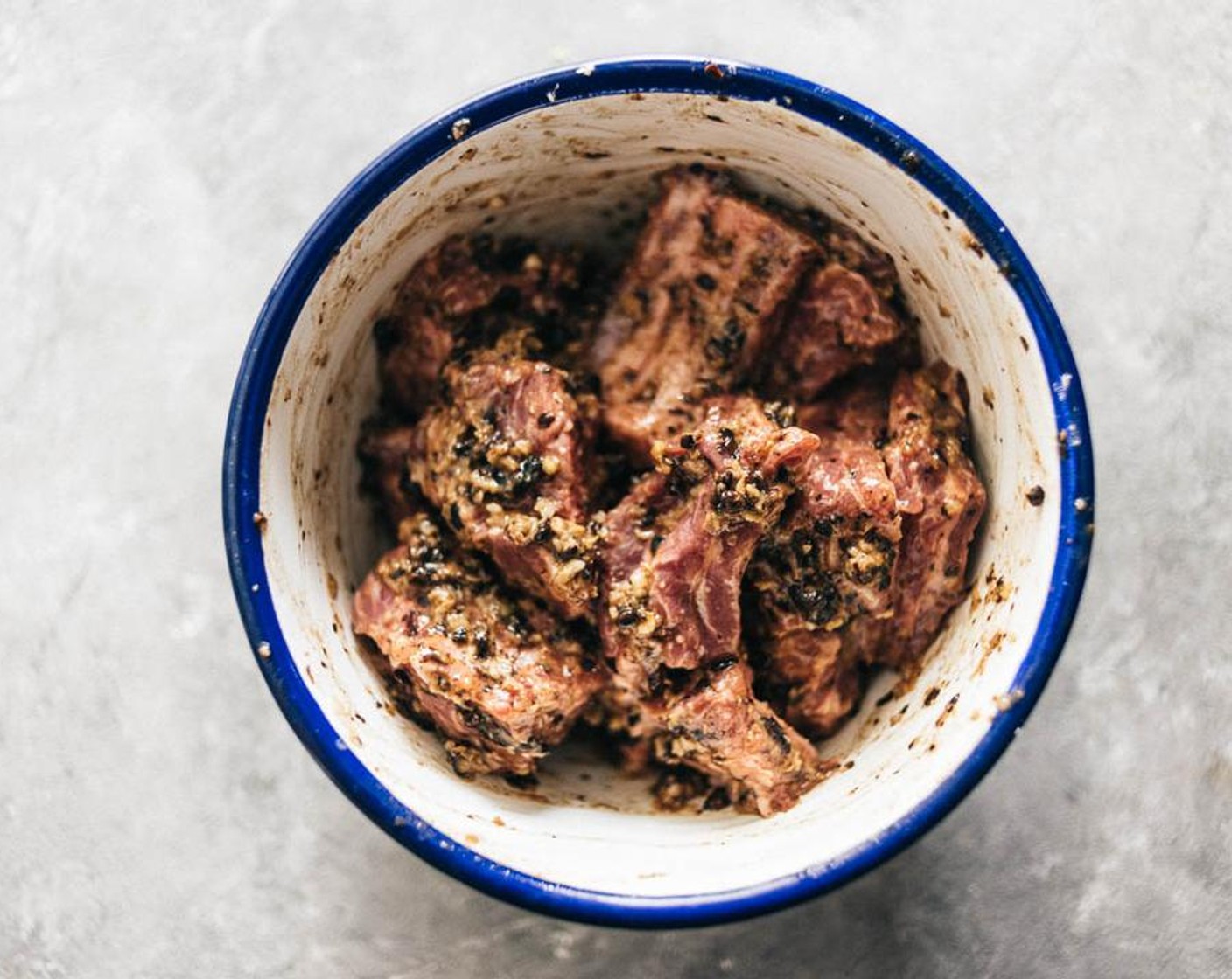 step 2 Combine Pork Baby Back Ribs (1 lb) with the marinade sauce in a big bowl and mix well. Marinate at room temperature for a minimum of 30 minutes or in the fridge, up to overnight.