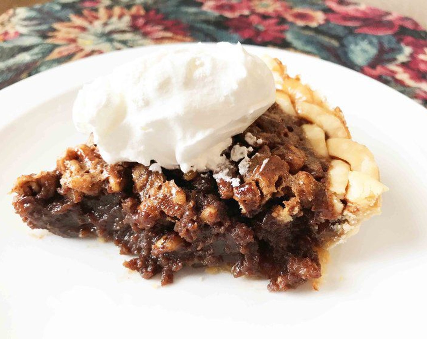 Lightened Up Chocolate Bourbon Pecan Pie