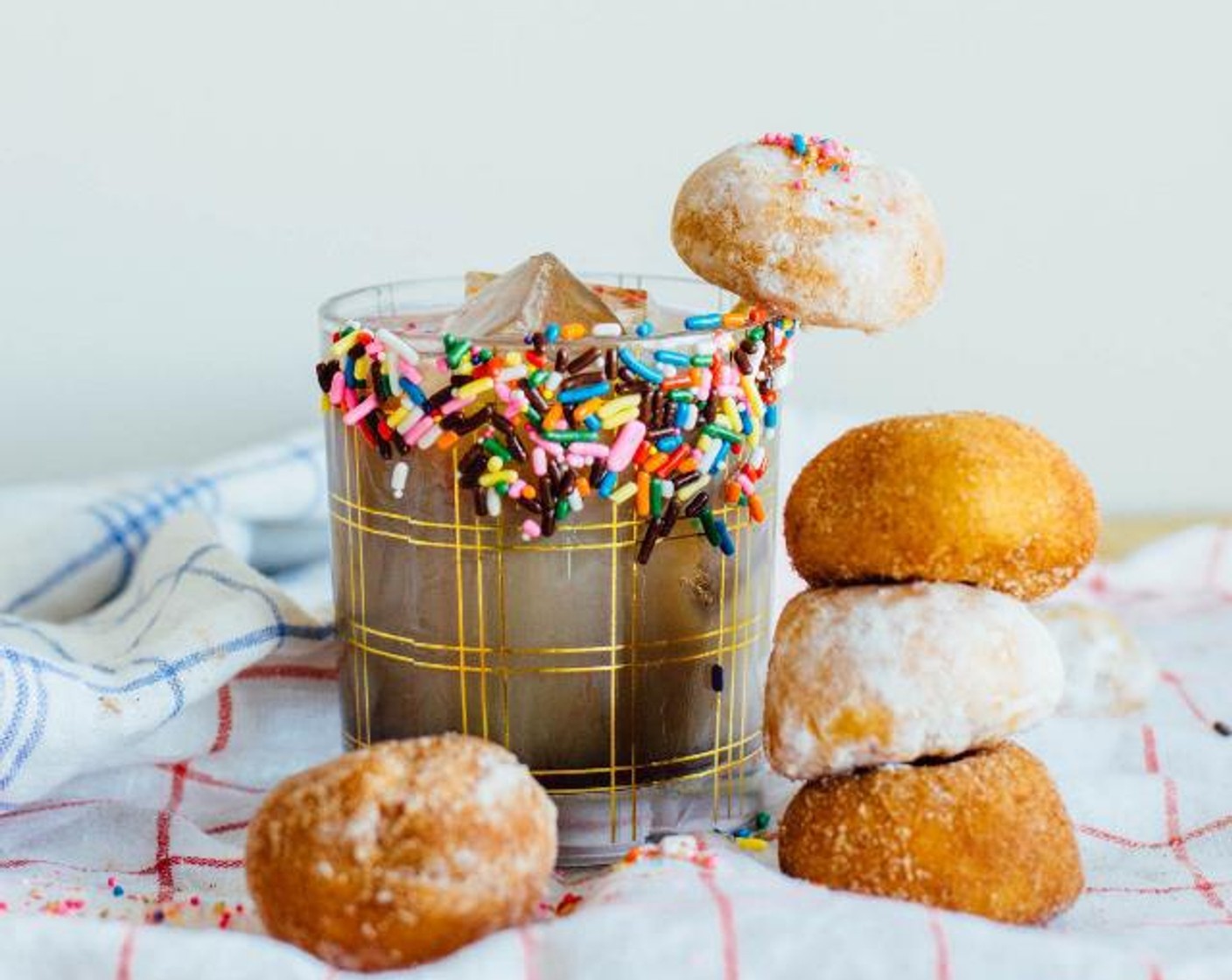 Coffee Milk Punch and Mini Doughnuts