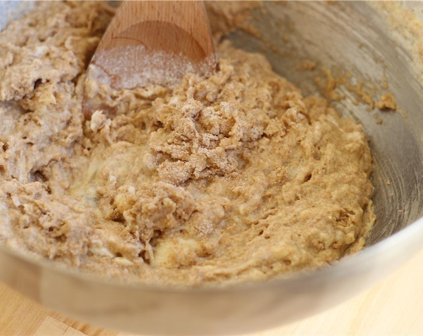 step 7 Pour the dry ingredients over the wet and mix until just combined.