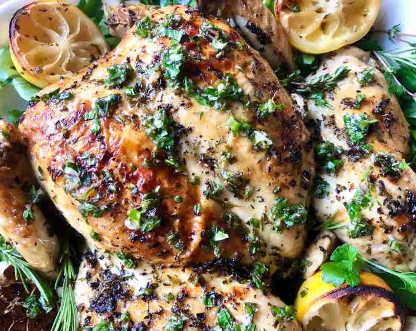 Spatchcock Chicken with Lemon and Herbs