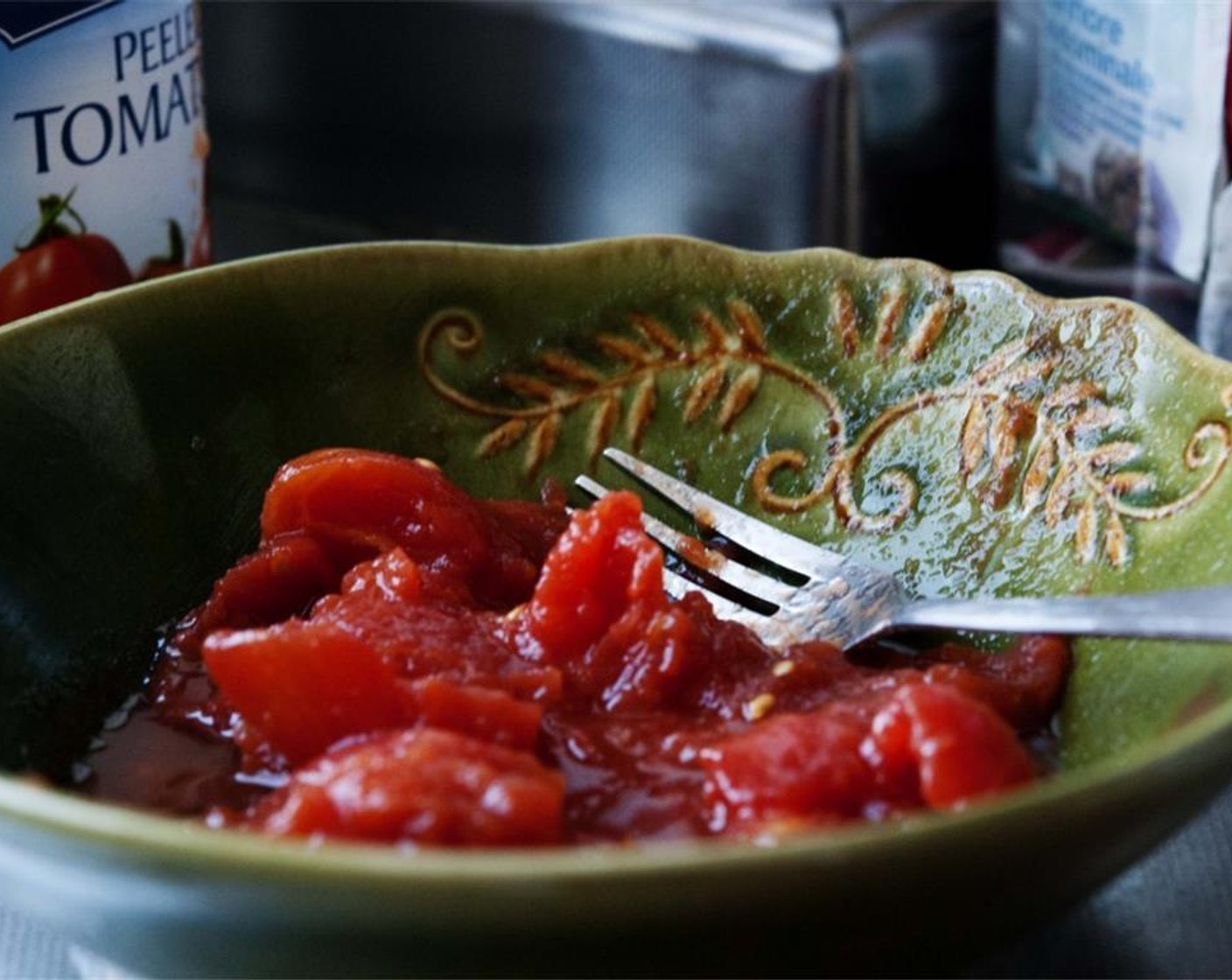 step 4 Drain and chop the peeled Tomatoes (2 cups). Season them with some Salt (to taste) and Ground Black Pepper (to taste).