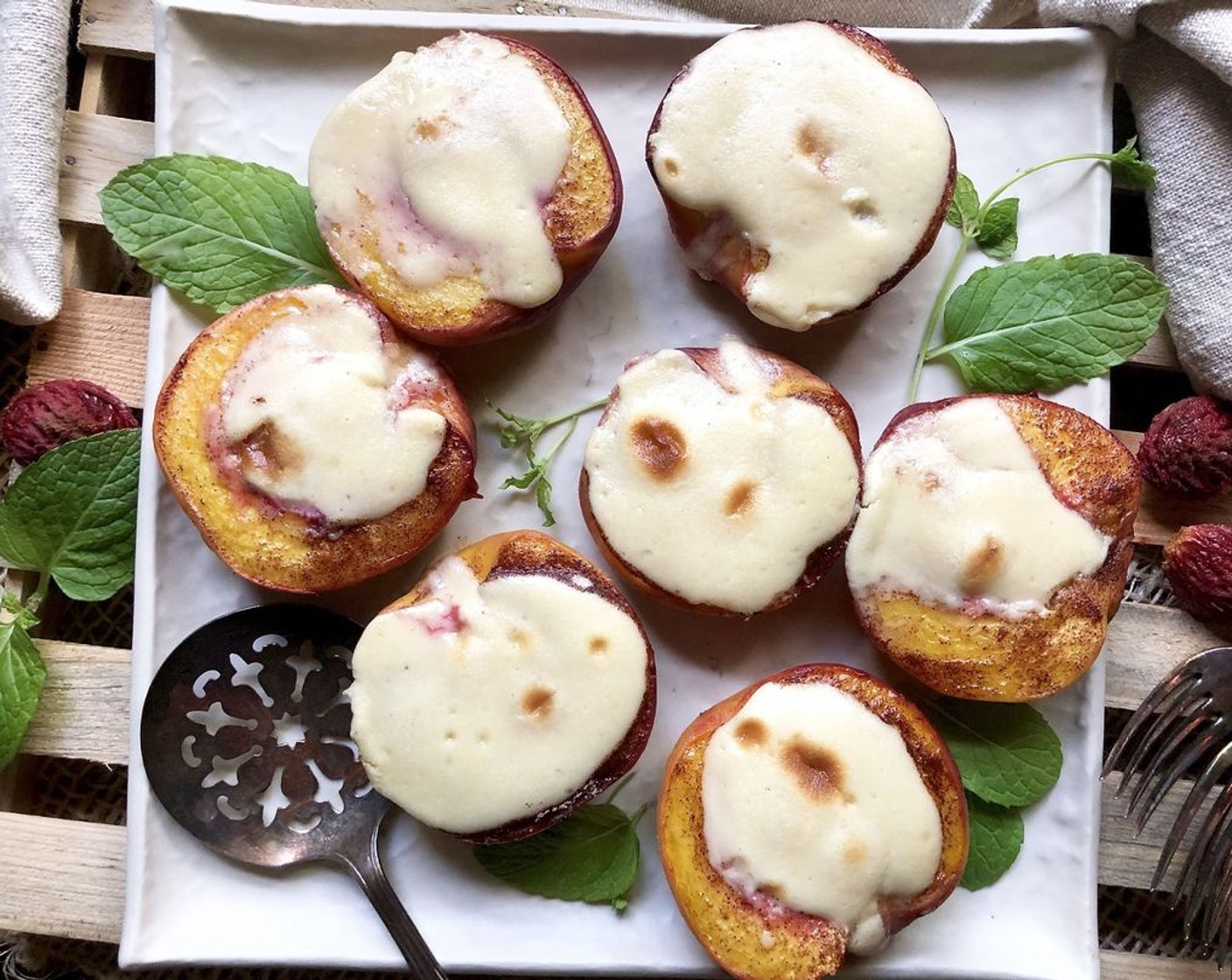 Cheesecake-Stuffed Peach Halves