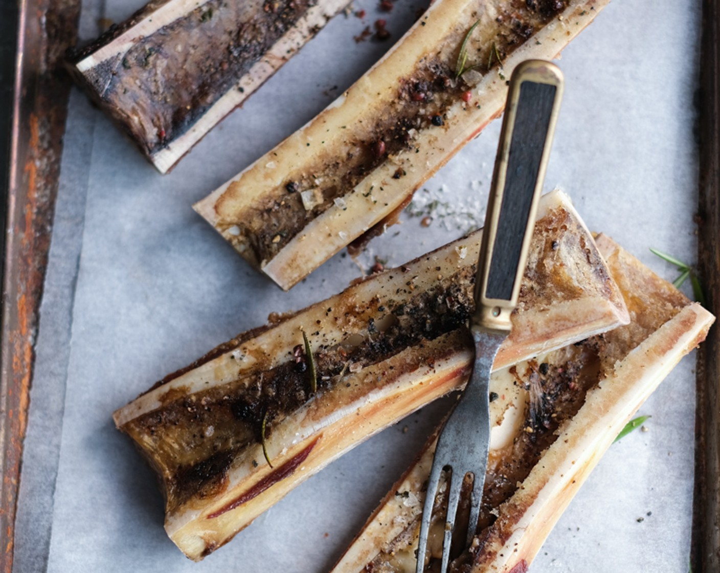 step 15 Roast the bones for 15 minutes and use a fork to extract the marrow.