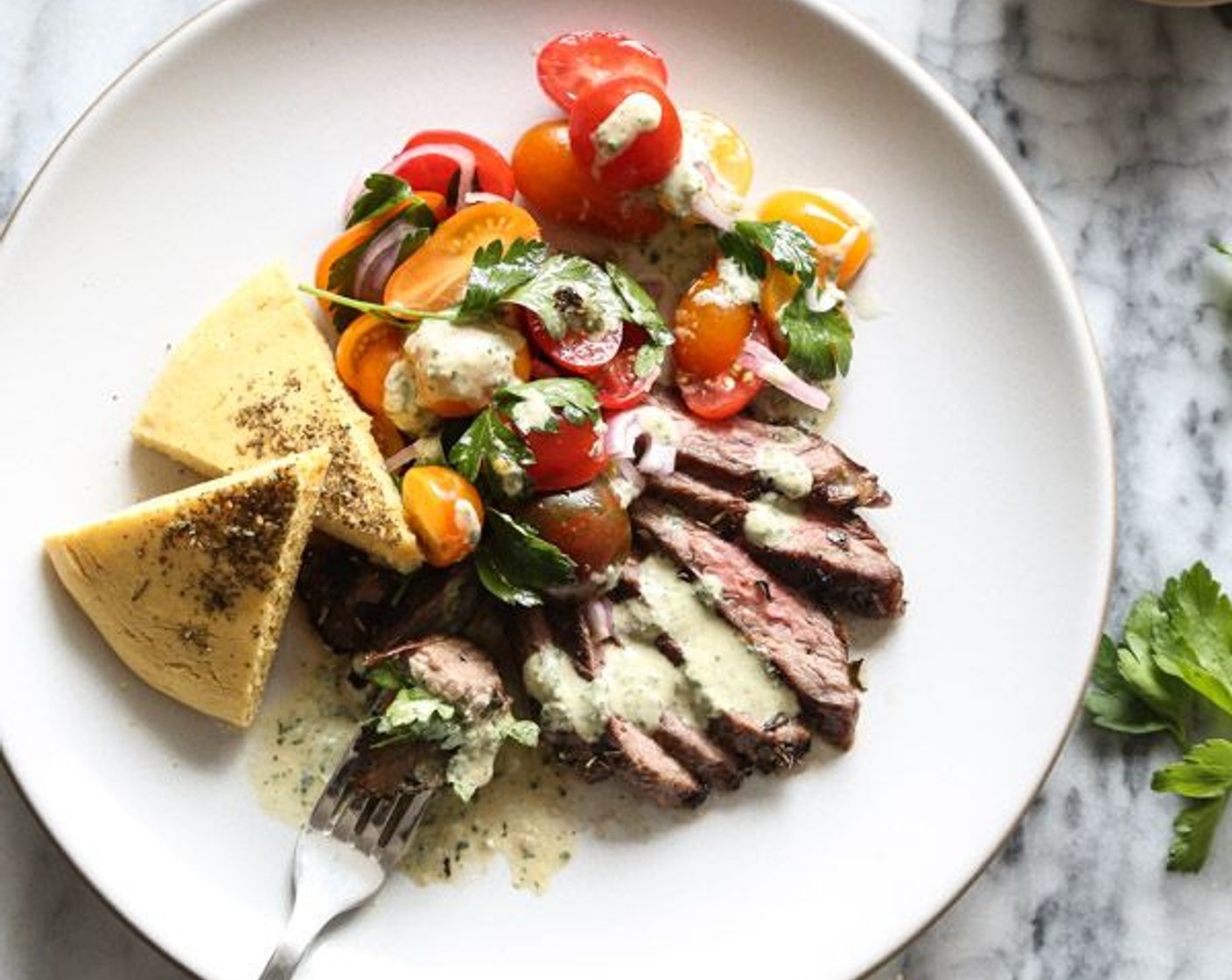 Herb-Marinated Steak Gyro Plates