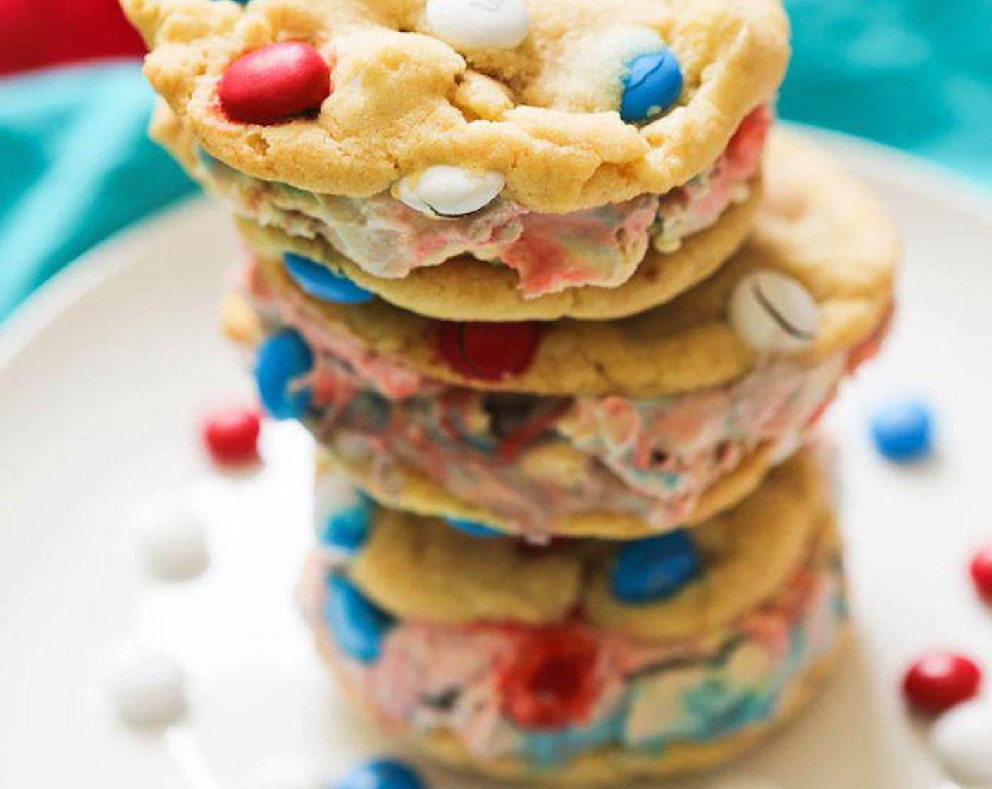 M&M's Ice Cream Cookie Sandwiches