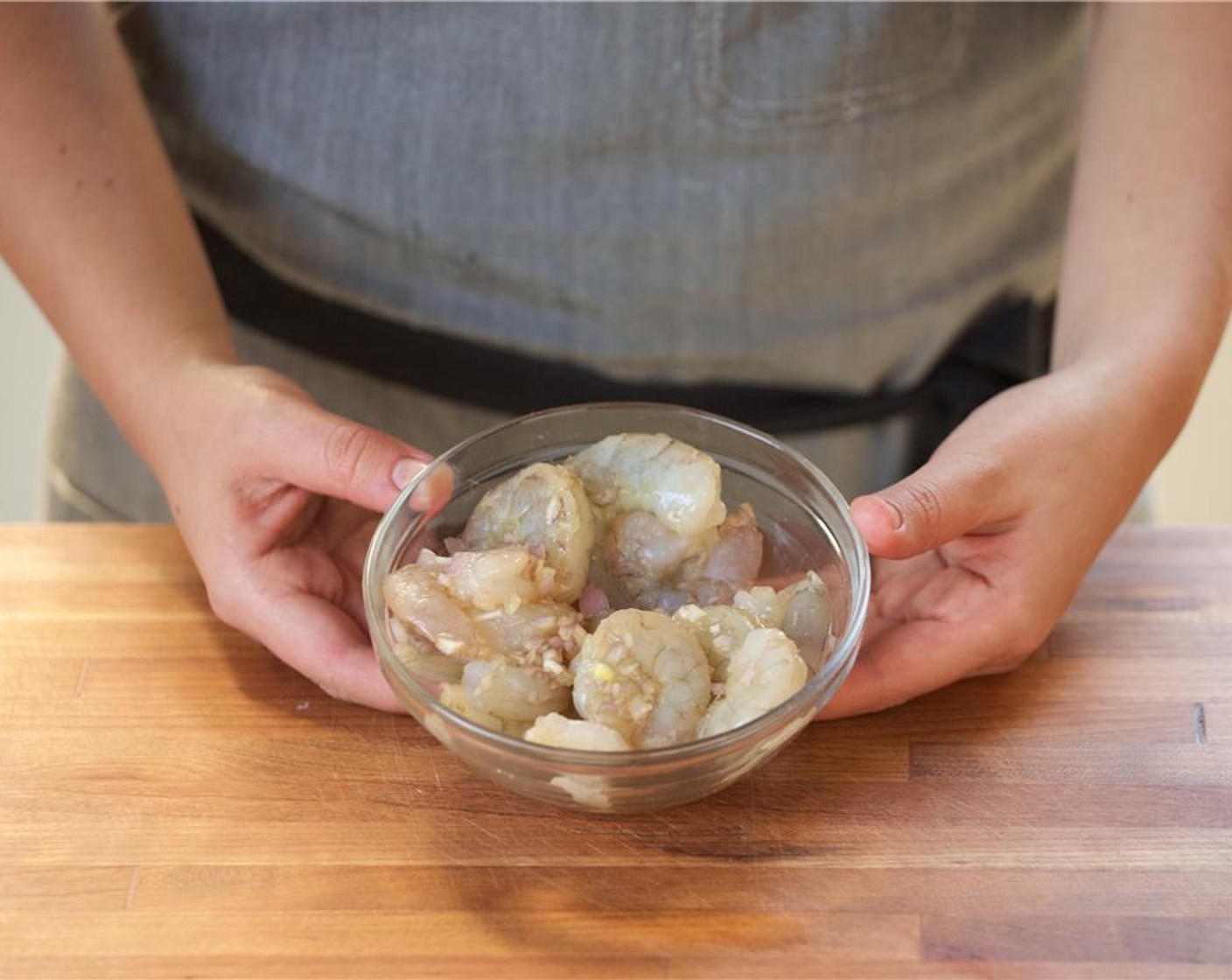 step 3 Pat dry the Shrimp (16) with paper towels and place in a medium bowl. Add the Fish Sauce (1 Tbsp), shallots, and Salt (1/4 tsp).