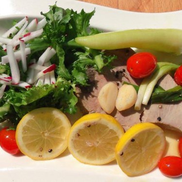 Tuna Steak Poached in Olive Oil Recipe | SideChef