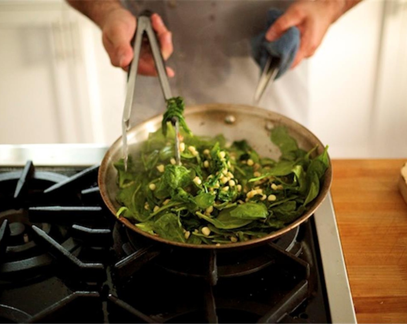 step 16 Add Fresh Baby Spinach (4 3/4 cups), and cook until spinach has wilted but is not overcooked.