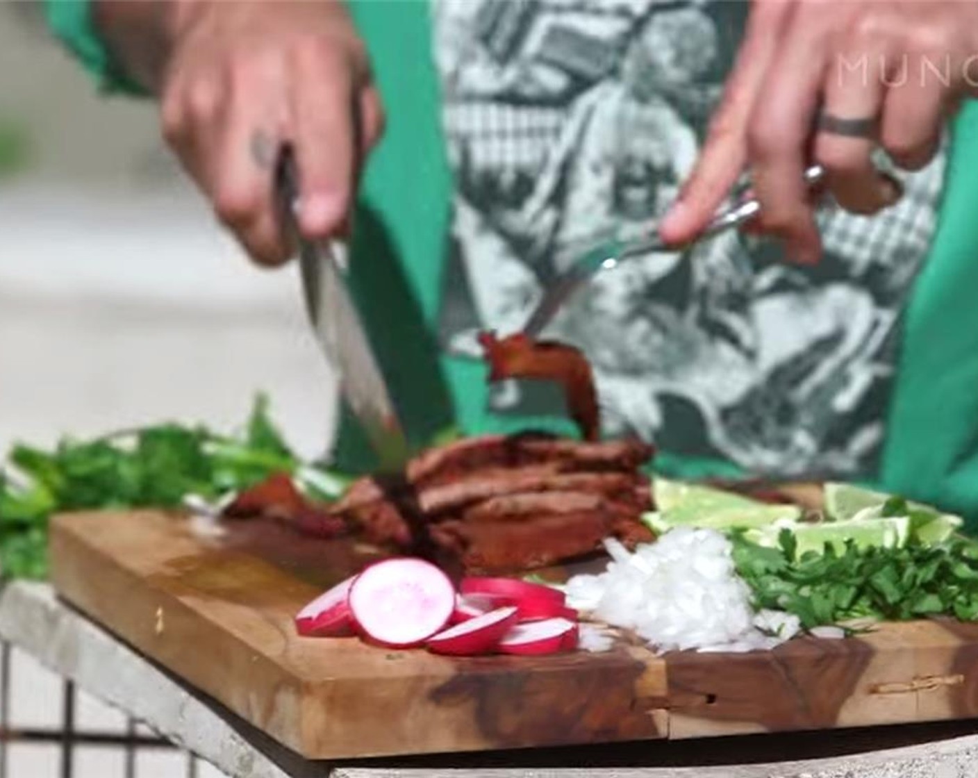 step 8 Slice the steak up to manageable pieces.