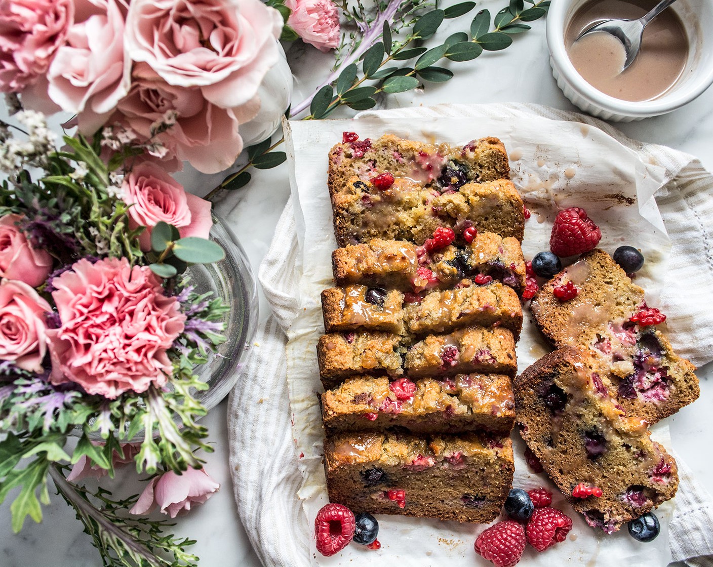 Paleo Lemon Blueberry Raspberry Bread