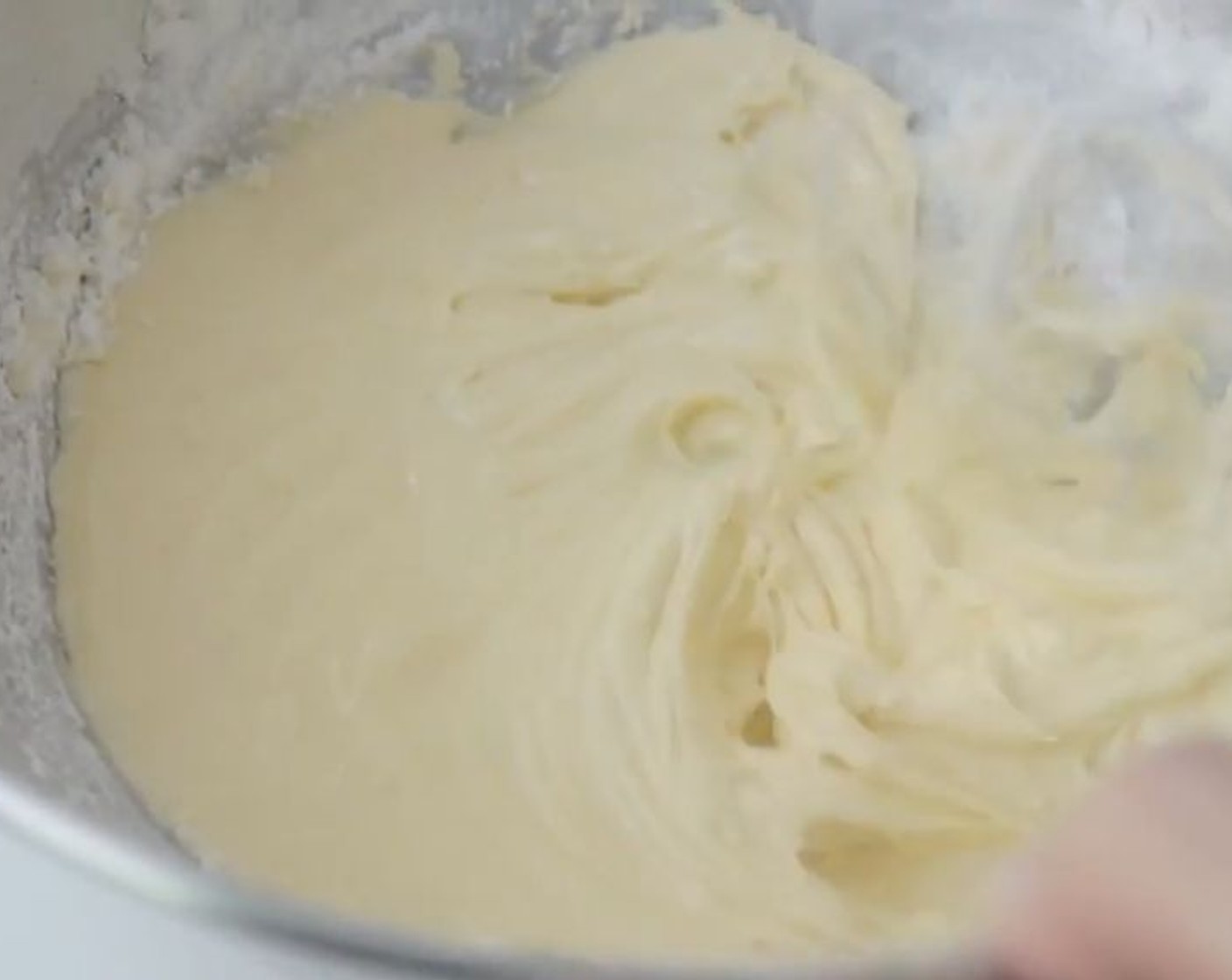 step 12 Add 1/3 of the meringue in Step 1 to the batter in Step 3. Use a balloon whisk to mix, and knock against the side of the bowl to let the mixture fall. Repeat till combined, all the while being careful not to break the air in the meringue.