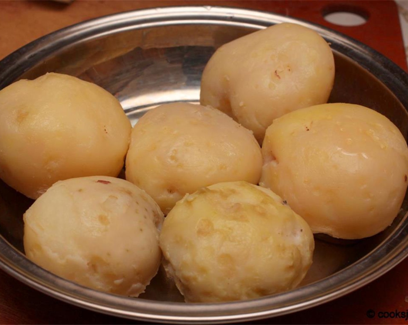 step 1 Boil, peel and coarsely mash the Potatoes (3 cups).