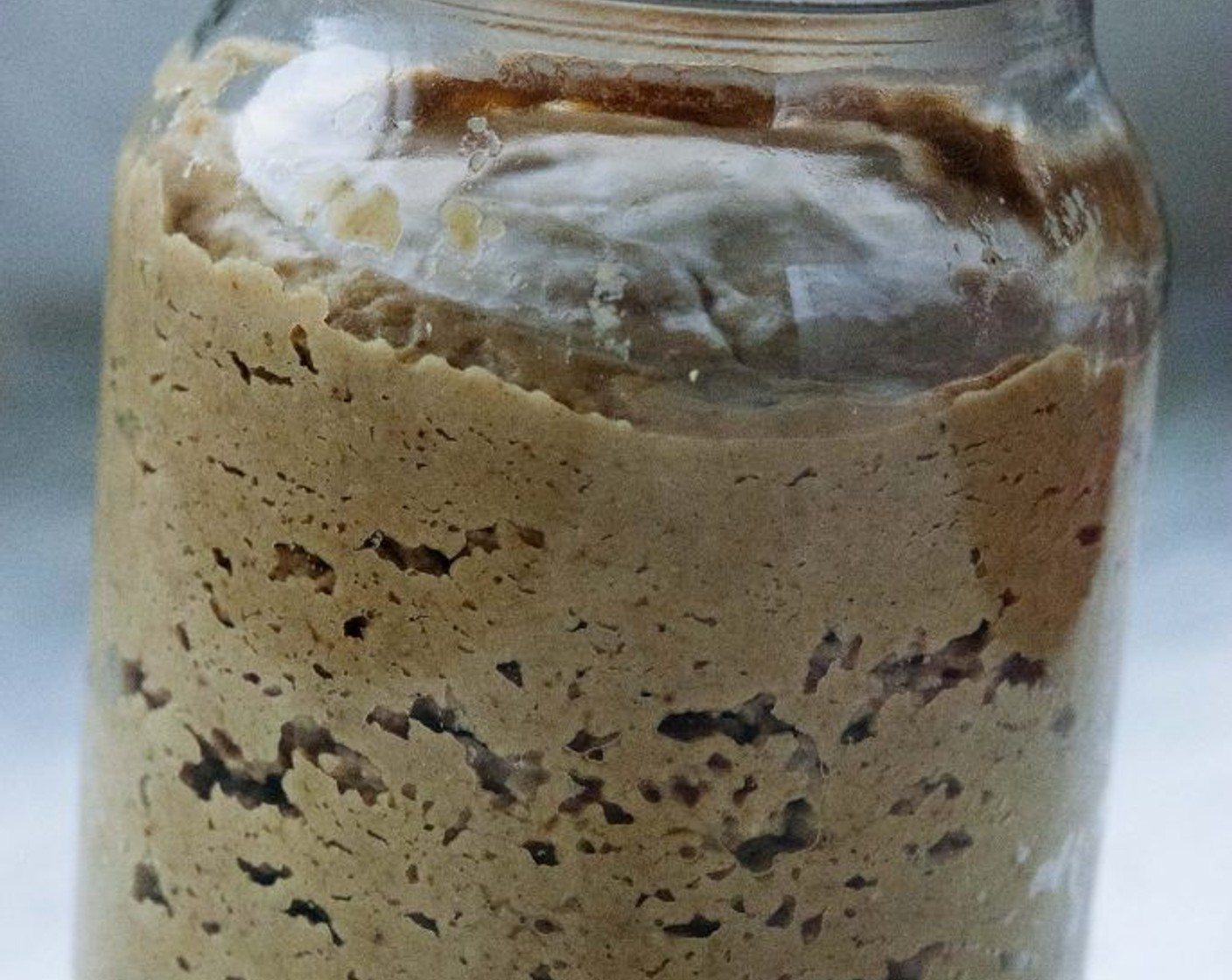 step 2 Pour hummus into a jar. Cover with cheesecloth and let it ferment in a dark place for about 3 days, or until bubbles form on top.
