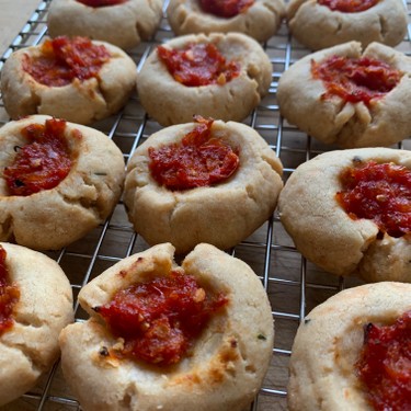 Cheesy Shortbread Cookies with Tomato Jam Recipe | SideChef