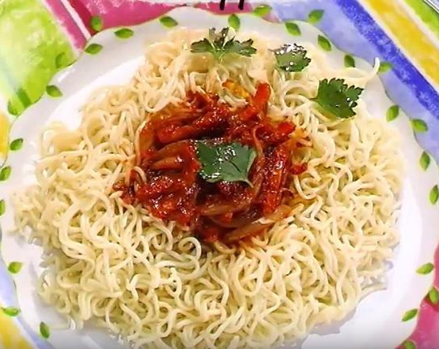 step 3 Add some Tomato Paste (1 Tbsp), to the contents from the frying pan. Mix the sauce with the Noodle and you are good to serve. Enjoy!