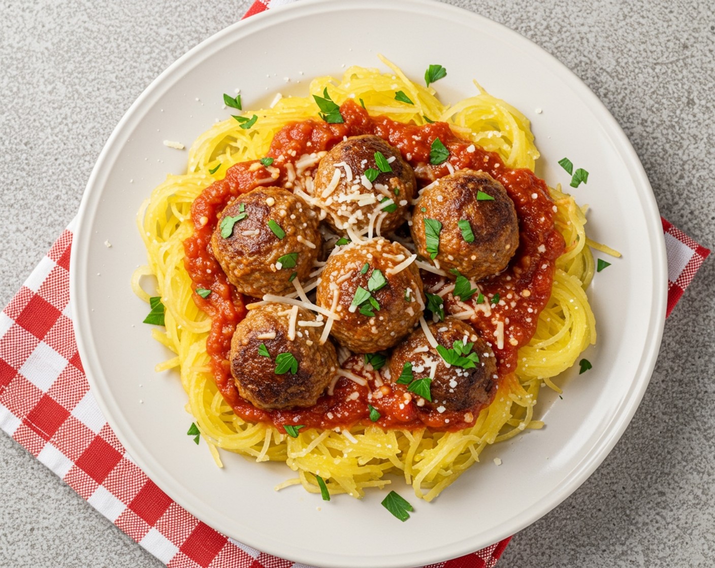 Spaghetti Squash & Meatballs