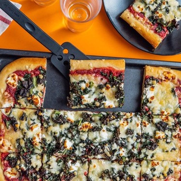 Beet Pesto Pizza with Goat Cheese and Kale Recipe | SideChef
