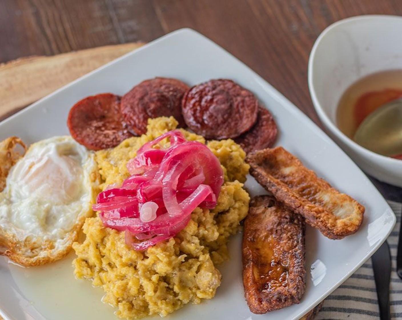 Mangú Tres Golpes (Dominican Breakfast)