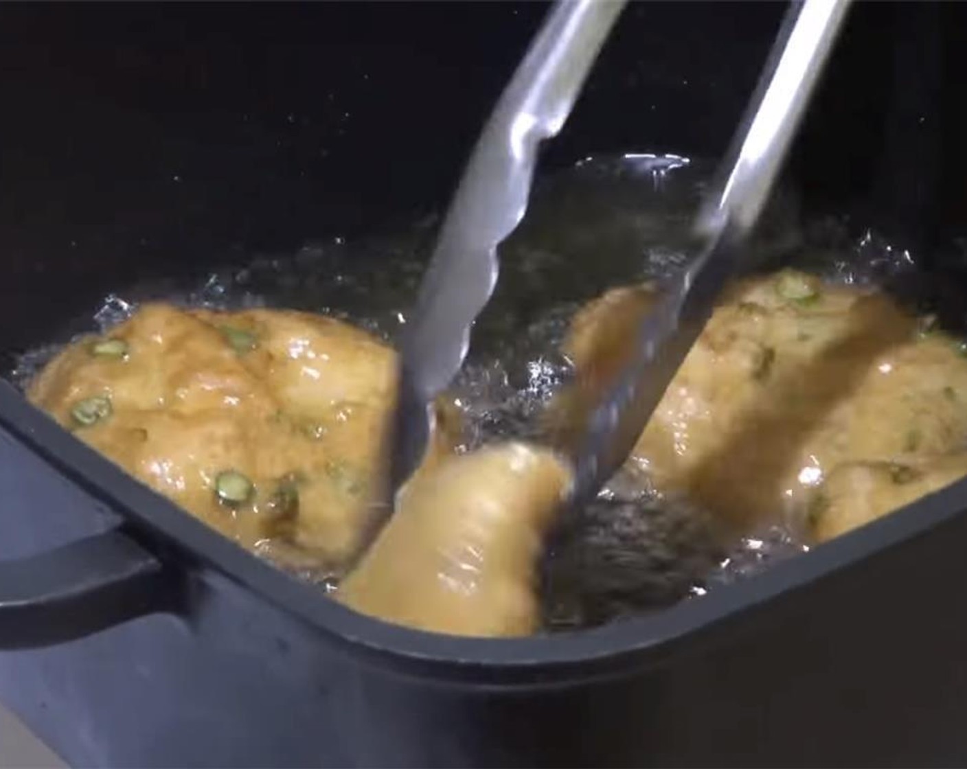 step 4 Heat enough Vegetable Oil (as needed) in a pan to cover the fish patties. Fry the fish until it has browned and then flip it. Cook until the other side has browned as well.