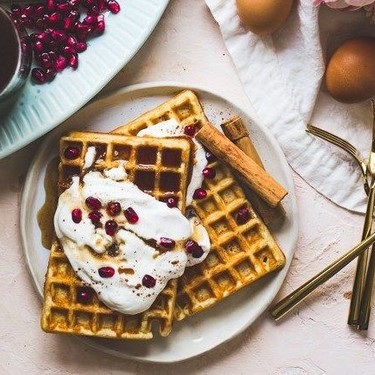 Crispy Buttermilk Waffles With Spiced Maple Syrup Recipe | SideChef