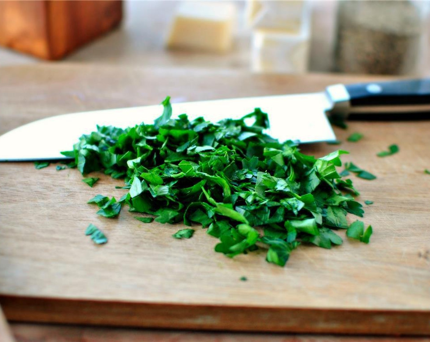 step 1 Chop the Fresh Parsley (10 sprigs) and crush the Garlic (2 cloves) . Chop the Chicken (8 oz) into manageable pieces.