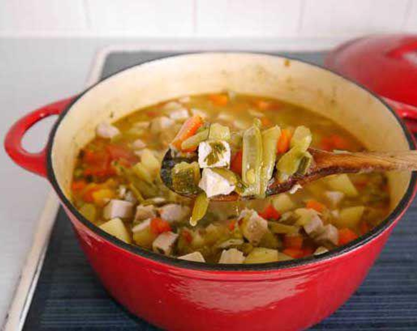 step 3 Once all the veggies are soft turn off the hob and add the leftover meat if using, cover and leave to rest for approx 10 minutes. Serve immediately with grated Parmesan on top and crusty bread. Serve and enjoy!