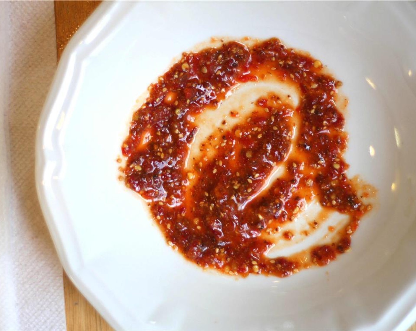 step 7 In a medium bowl, combine the Sriracha (4 Tbsp), two thirds of the Sweet Chili Paste (3 Tbsp), a third of the Ground Ginger (3 Tbsp), the Dry Mustard (2 Tbsp) and some rice vinegar