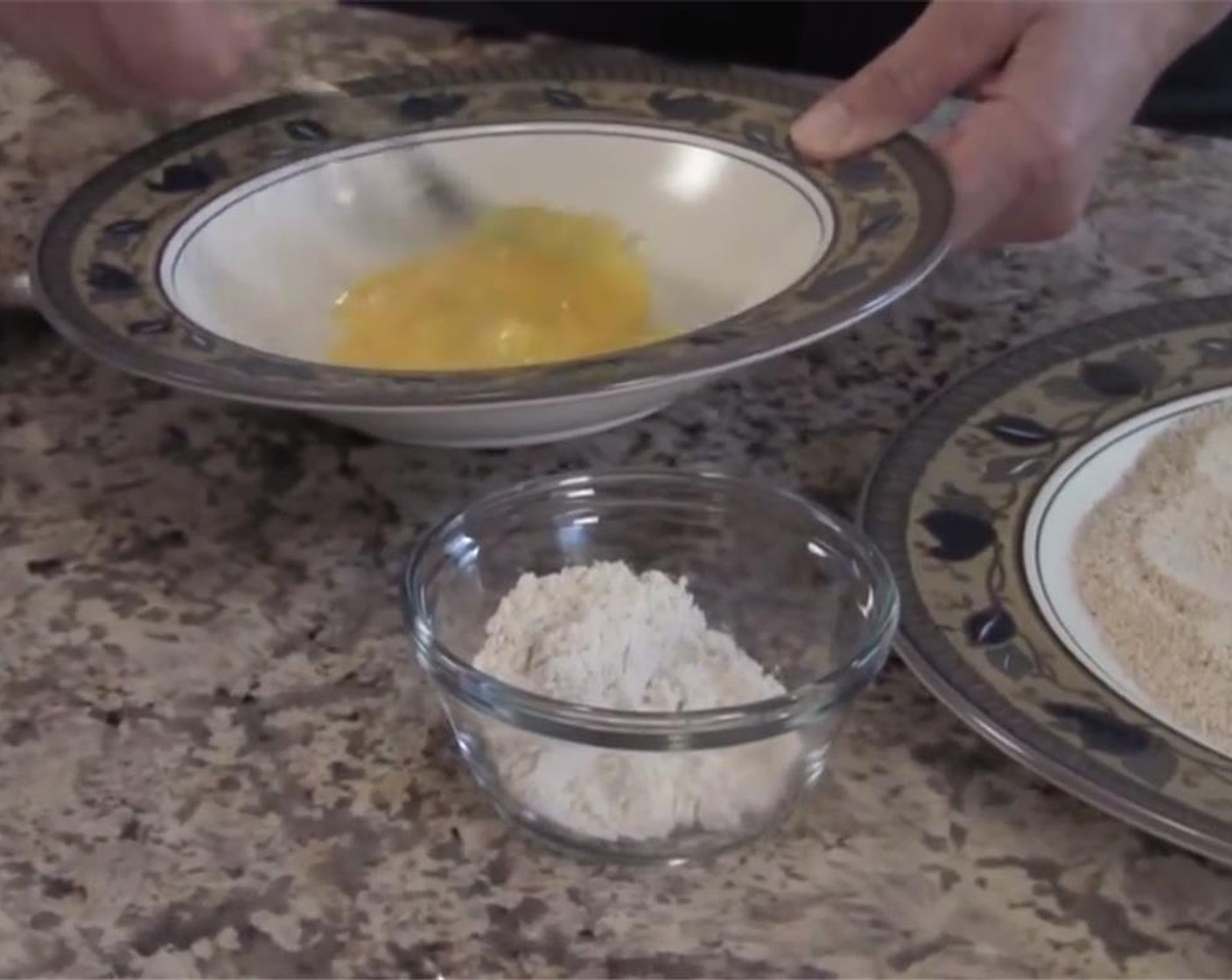 step 3 Beat Egg (1) with a fork in a wide bowl.